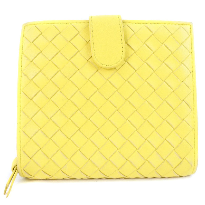 [BOTTEGAVENETA] Bottega Veneta Intrecciato 114073 Calf Yellow Ladies Bi -Fold Wallet A Rank