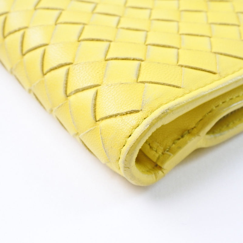 [BOTTEGAVENETA] Bottega Veneta Intrecciato 114073 Calf Yellow Ladies Bi -Fold Wallet A Rank