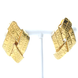 [CHANEL] Chanel Hishi -shaped Vintage Gold Gold 96P engraved Ladies earrings