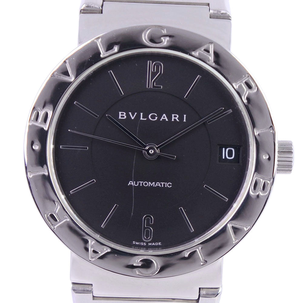 [BVLGARI] Bulgari, Bulgari Burgari BB33SS Auto Watch, Stainless steel black  automatic winding analog display men's black dial watch, A rank