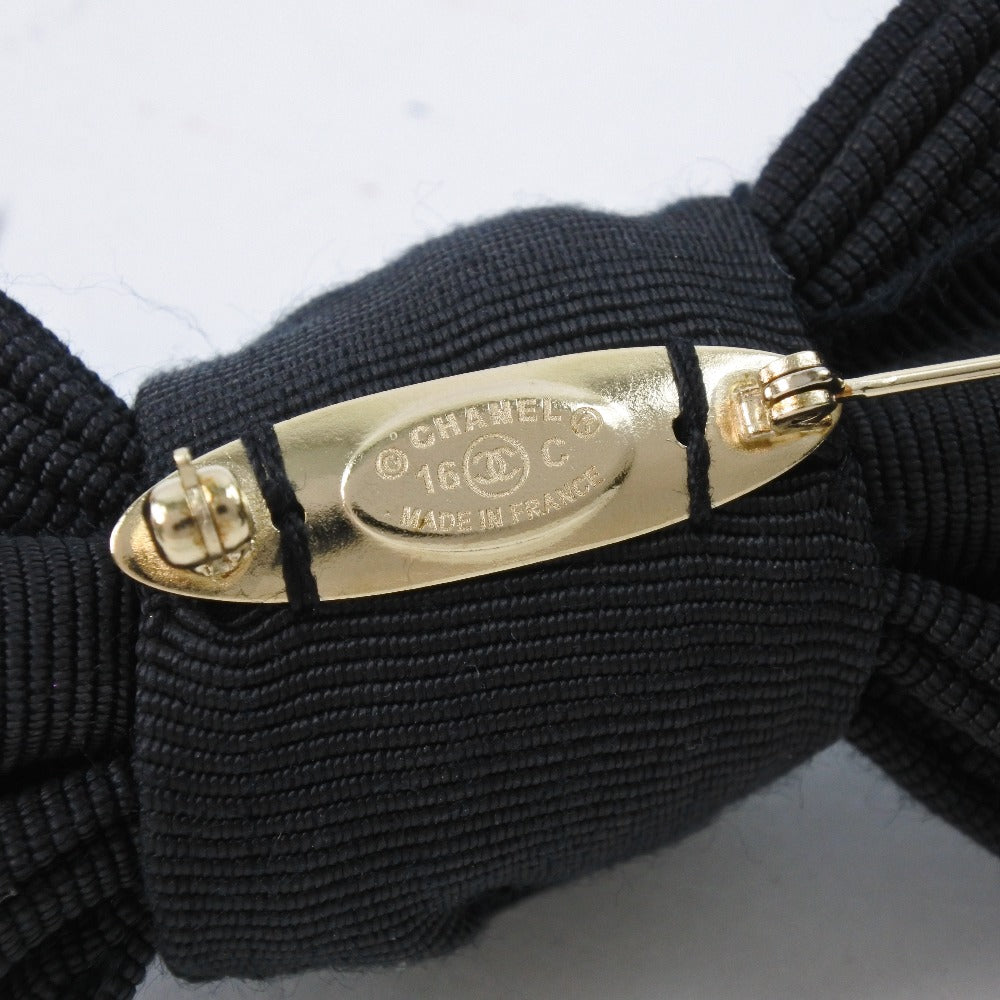 CHANEL] Chanel Ribbon Coco Mark Canvas x Plastic Black 16c