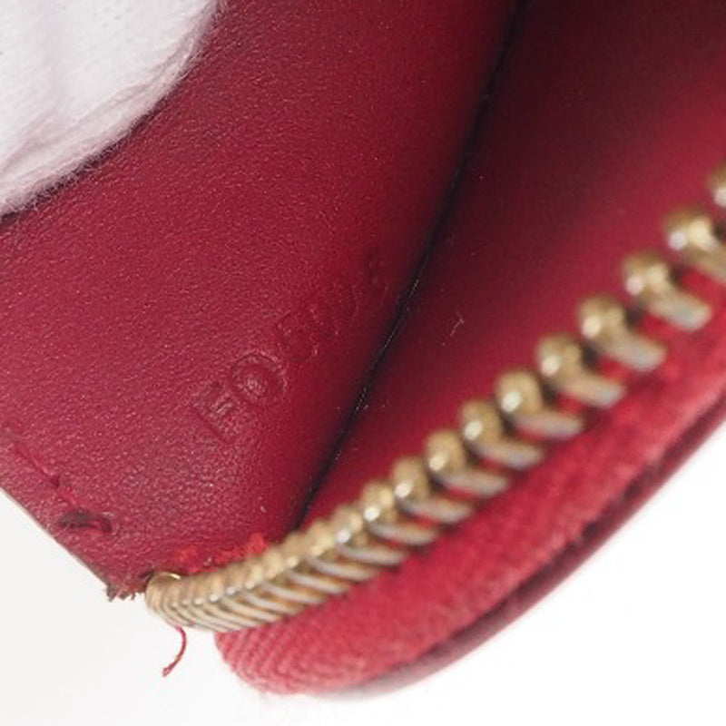 [LOUIS VUITTON] Louis Vuitton Porto Monnecour M93662 Monogram Verni Pom Damour Red FO5008 Engraved Ladies Coin Case B-Rank