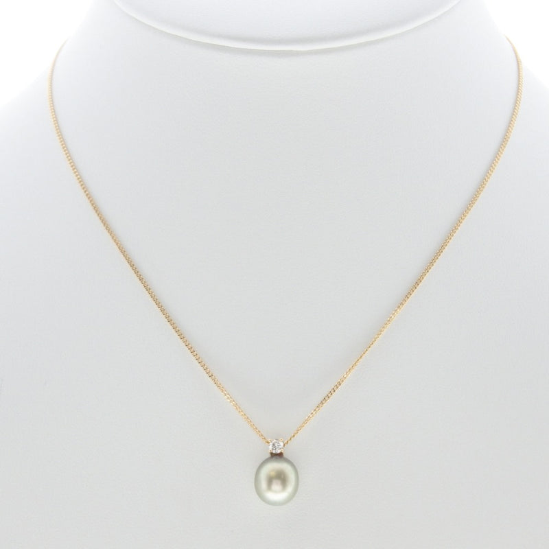 [Tasaki] Tasaki 10 mm K18 Oro amarillo x perla x diamante oro collar de damas sa rango