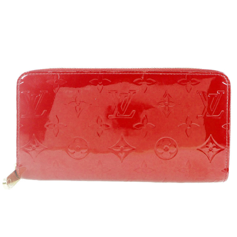[Louis Vuitton] Louis Vuitton Zippy Wallet M91981 Monogram Verni Pom Damur Red CA4172 Damas grabadas Damas Long Wallet