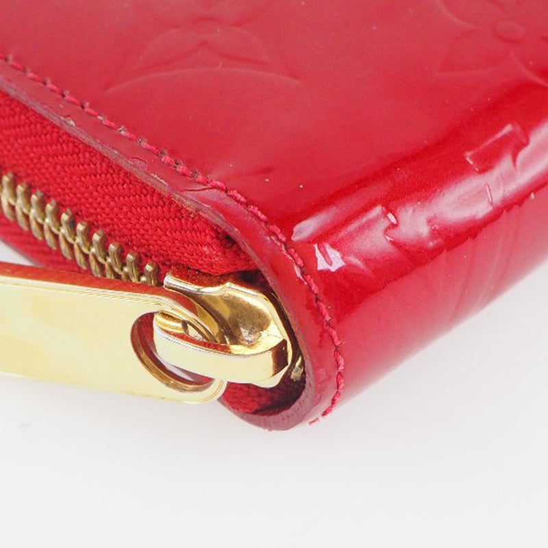 [Louis Vuitton] Louis Vuitton Zippy Wallet M91981 Monogram Verni Pom Damur Red CA4172 Damas grabadas Damas Long Wallet