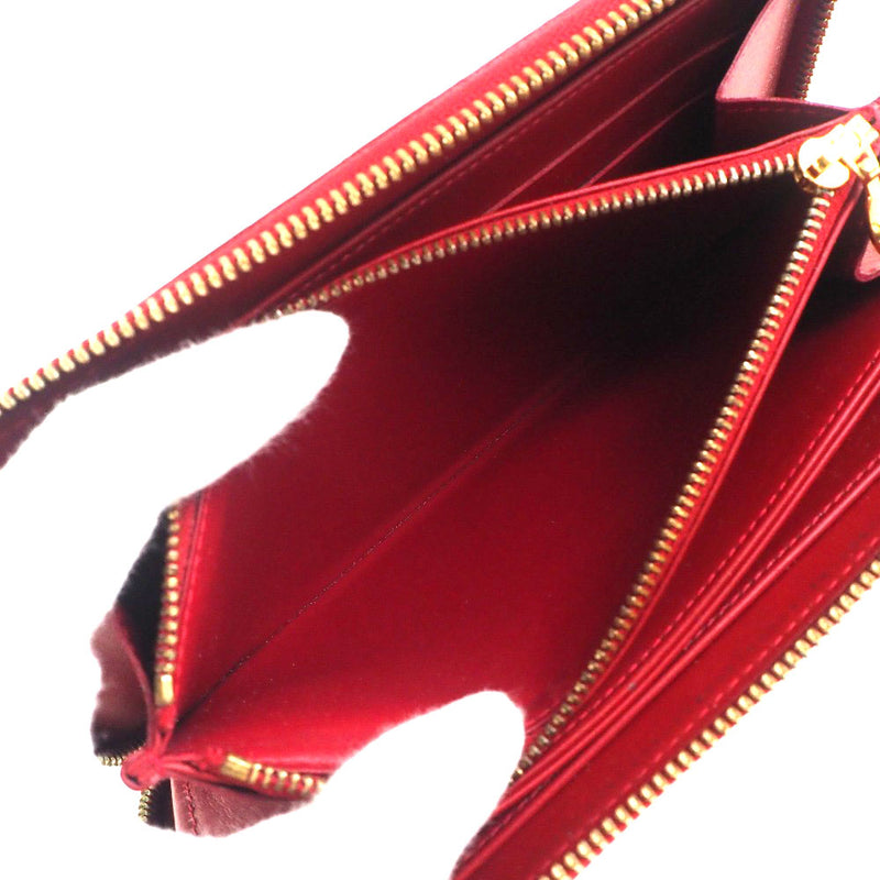 [LOUIS VUITTON] Louis Vuitton Zippy Wallet M91981 Monogram Verni Pom Damur Red CA4172 Engraved Ladies Ladies Long Wallet