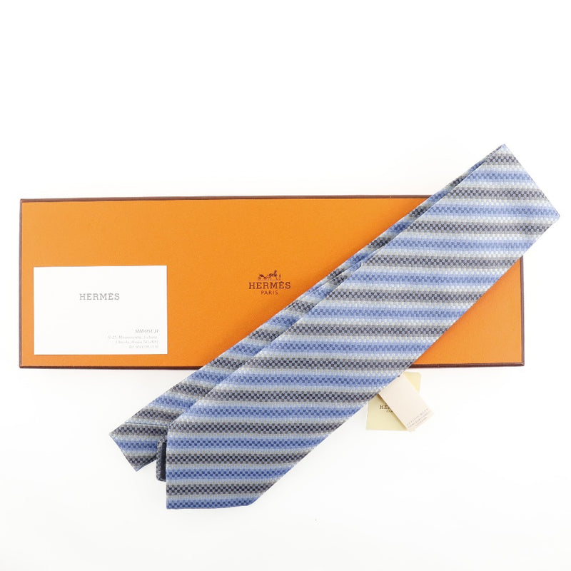 [Hermes] Hermes Silk Blue Men 's Tie S Rank