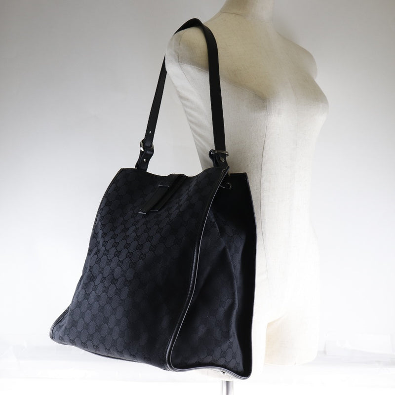 [Gucci] Gucci 109101 GG Canvas Black Ladies Shoulder Bag A-Rank