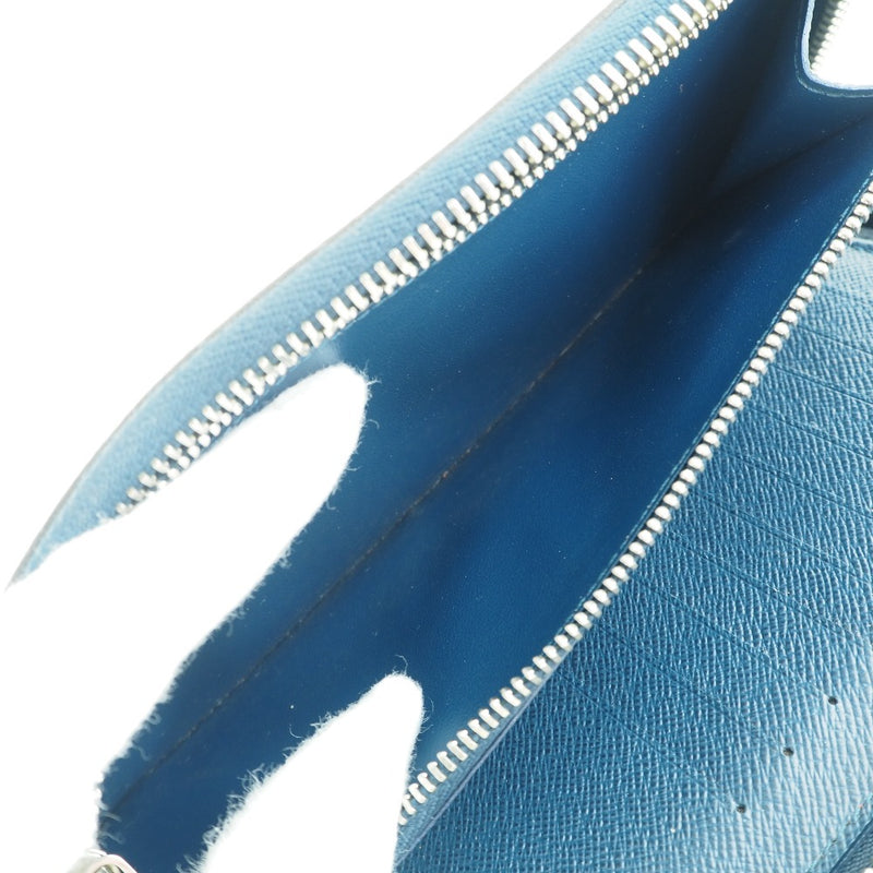 [Louis Vuitton] Louis Vuitton Zippy Wallet Long Wallet 수직 M30510 Taiga Blue Marine Navy CA1187 조각 된 지갑 남성용 지갑 남성용.