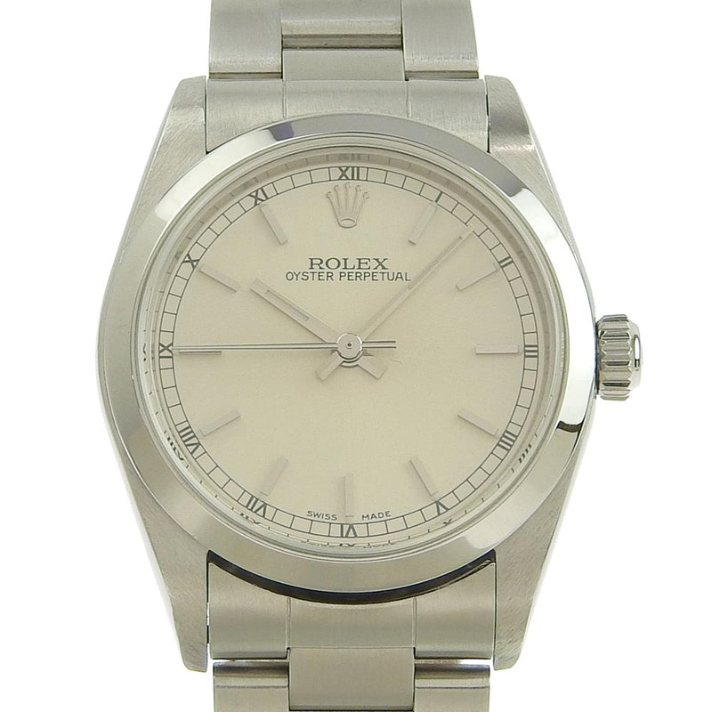 [ROLEX] Rolex Oyster Purpetual A 77080 Stainless steel silver automatic winding analog display Boys Silver Dial Watch