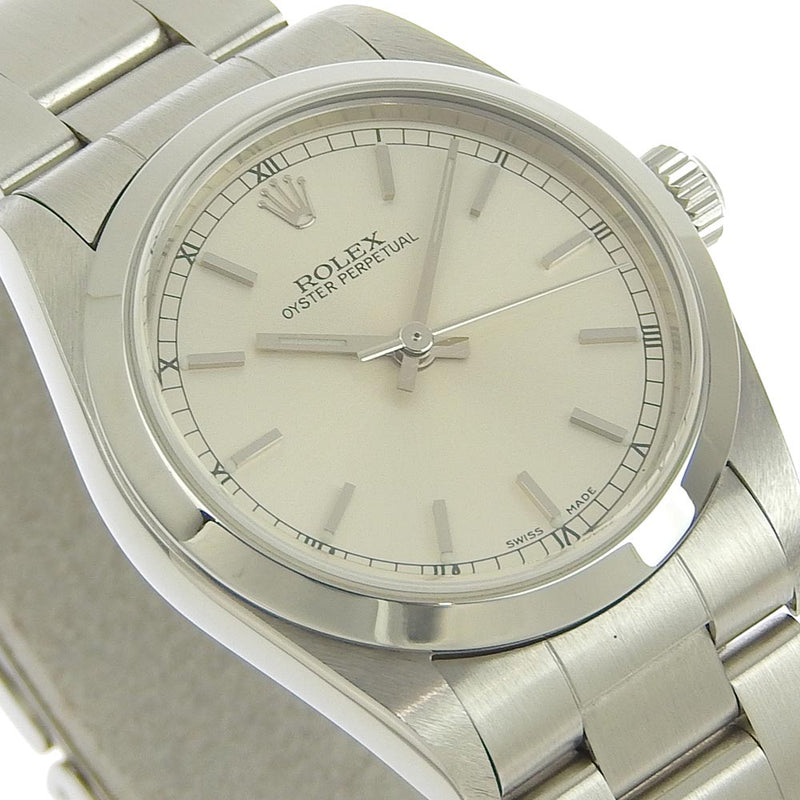 [Rolex] Rolex Oyster Purinual A 77080 Silver de acero inoxidable Autodia automática Analógico Pantalla para niños Silver Dial Watch