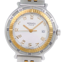 [Hermes] Hermes Captain Nimo Watch 스테인리스 스틸 골드 쿼츠 아날로그 디스플레이 유니니스 섹스 화이트 다이얼 다이얼 A-Rank