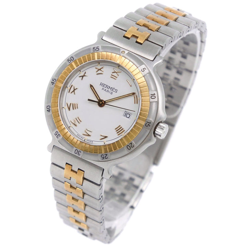 【HERMES】エルメス
 キャプテンニモ 腕時計
 ステンレススチール ゴールド クオーツ アナログ表示 ユニセックス 白文字盤 腕時計
A-ランク