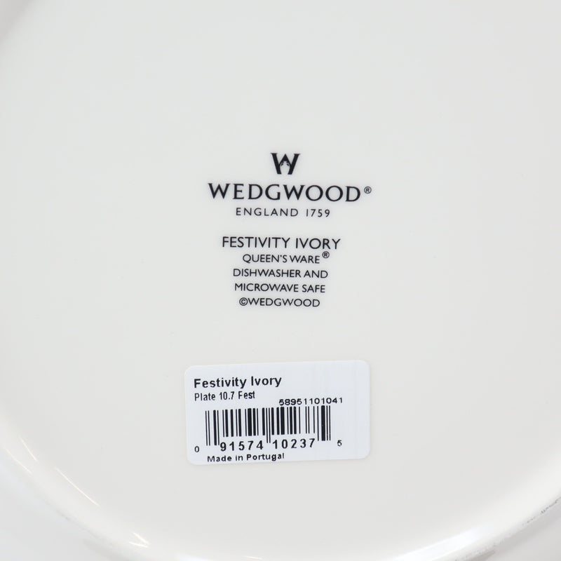 【Wedgwood】ウェッジウッド
 フェスティビティ(FESTIVITY IVORY) アイボリー プレート2枚 27cm 食器
 陶器 _ 食器
Sランク