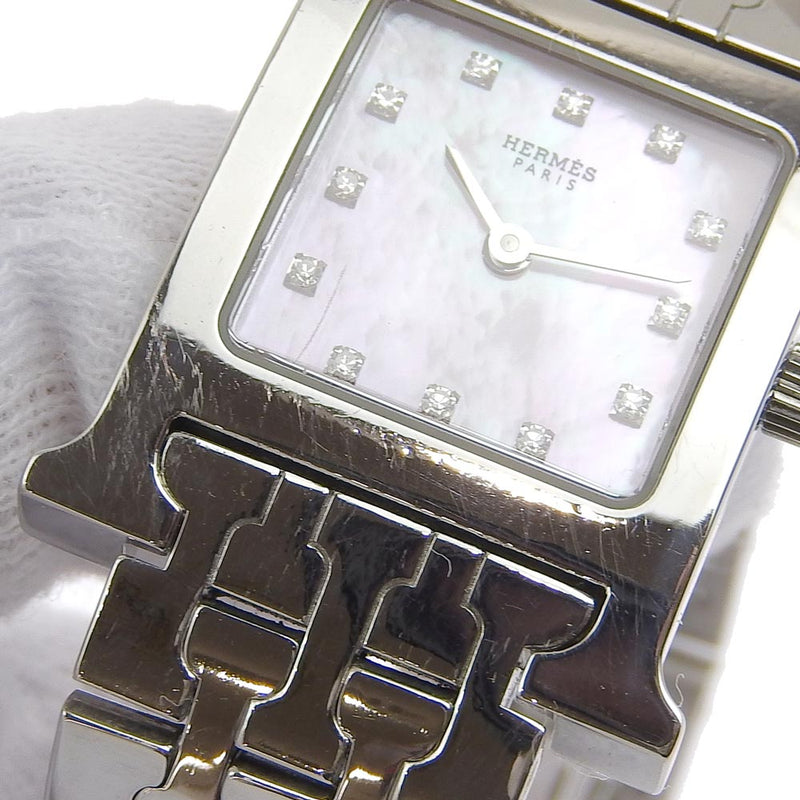 [Hermes] Hermes H Watch 12p Diamond HH1.210 Acero inoxidable Acero de acero Silver Display analógico Damas Dial de carcasa rosa