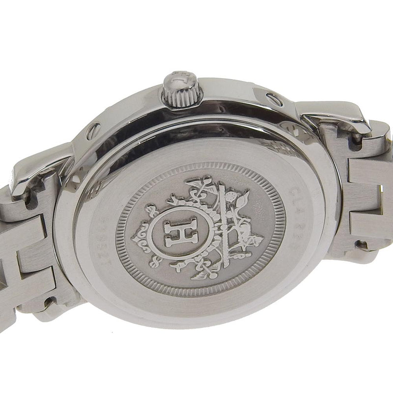 [Hermes] Hermes Clipper Combinación CL4.220 Acero de acero de acero de acero de acero Plata Analógica de cuarzo Damas Beige Dial Watch A-Rank