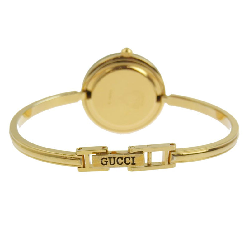 [Gucci] Gucci更改BESEL 1100-L 1100-L镀金石英模拟显示女士白色拨号表