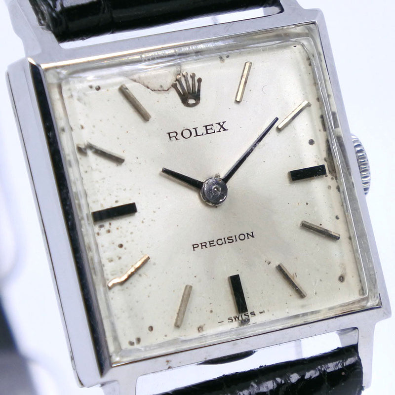 [Rolex] Rolex Precision Cal.1400 2611 Acero inoxidable x Cuero Plata Houndas a mano Damas de plata.