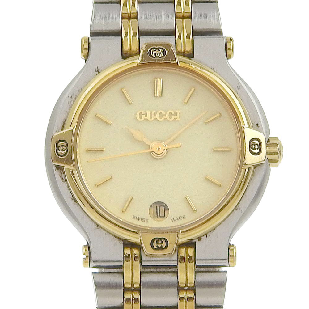 GUCCI】グッチ コンビ 9000L ステンレススチール×金メッキ シルバー