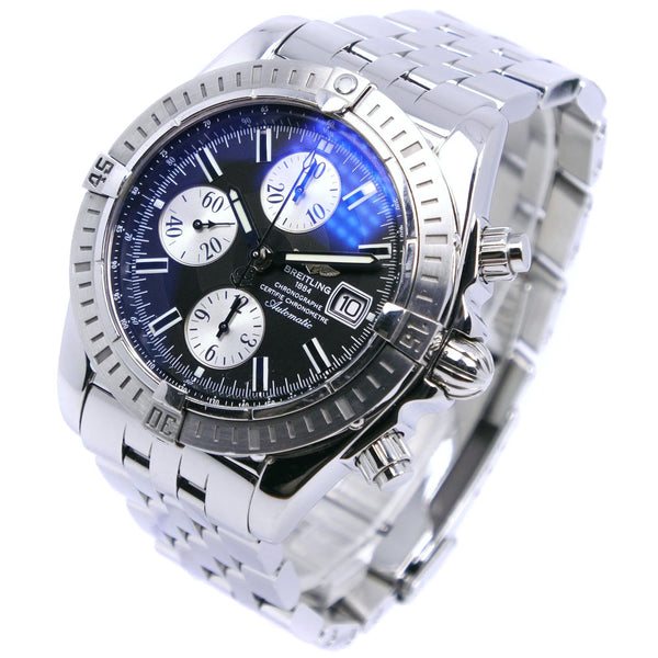 [BREITLING] Breitling Chrono Mat Evolution A13356 Stainless steel Silver Automatic Wind Chronograph Men Navy Dial Watch A-Rank