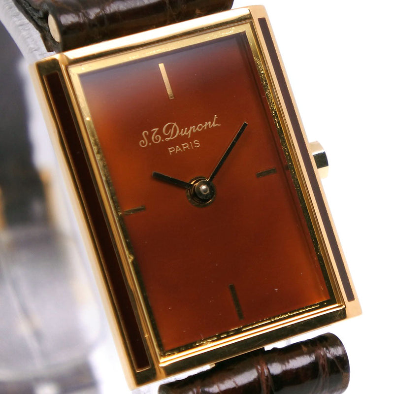 [DUPONT] Dupont City Peng Peng Kent Design Vintage Gold Plating x Leather Gold Quartz Analog Ladies Brown Dial Watch