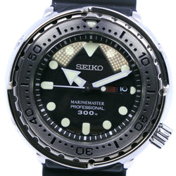 [Seiko] Seiko Prospex Marine Master Professional 7C46-0AG0 SBBN033 Stainless Steel x Rubber Silver Quartz Analog Load Men's Black Dial Watch A-Rank