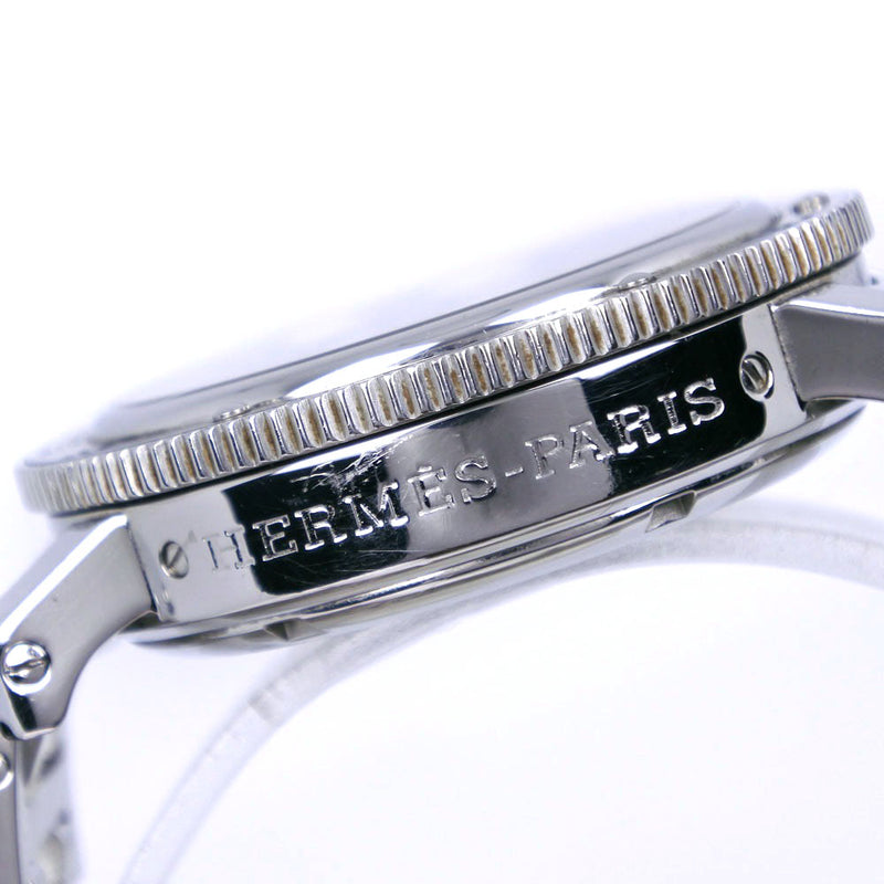 [HERMES] Hermes Clipper Diver CL2.910 Stainless steel Steel Silver Quartz Chronograph Men Black Dial Watch A-Rank