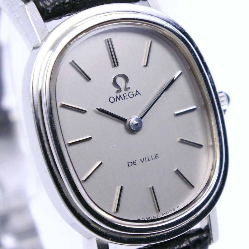 【OMEGA】オメガ
 デビル cal.625 ステンレススチール×レザー シルバー 手巻き アナログ表示 レディース シルバー文字盤 腕時計