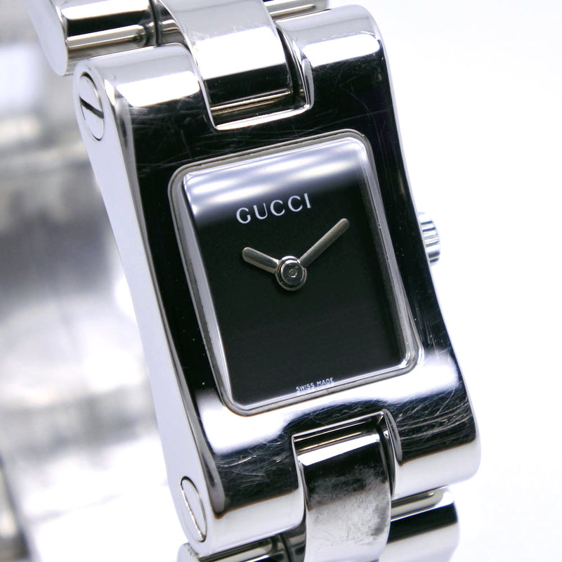 【GUCCI】グッチ
 腕時計
 2305L ステンレススチール シルバー クオーツ アナログ表示 黒文字盤 レディース