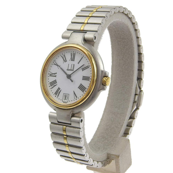 【Dunhill】ダンヒル
 ミレニアム ステンレススチール シルバー クオーツ アナログ表示 メンズ 白文字盤 腕時計