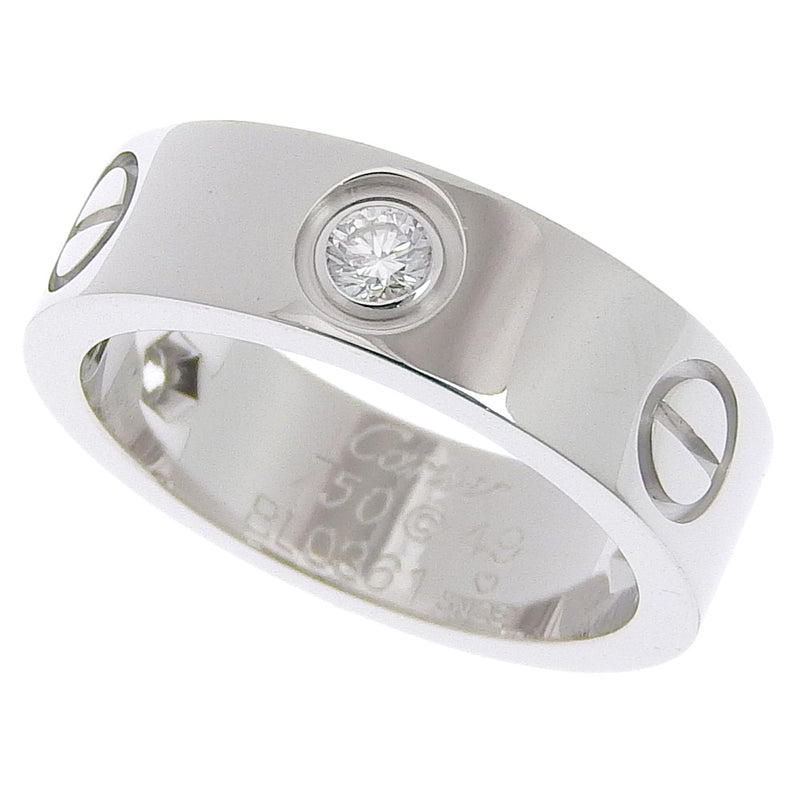 [Cartier] Cartier Love Ring Half Diamond K18 White Gold x Diamond No. 9 Silver Ladies Ring / Ring SA Rank