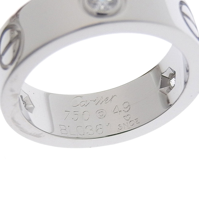 [Cartier] Cartier Love Ring Half Diamond K18 White Gold x Diamond No. 9 Silver Ladies Ring / Ring SA Rank