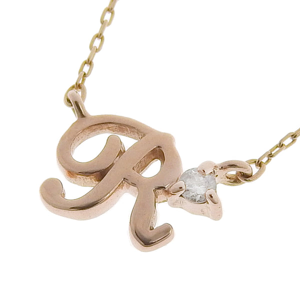 [4 ° C] Yeong Sea Initial R Necklace K10 Pink Gold Gold Initial R Ladies SA Rank