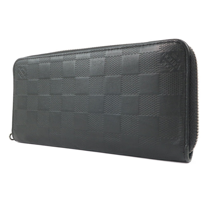 [LOUIS VUITTON] Louis Vuitton Zippy Wallet Vertic Damier Damier Amphini M63548 Long Wallet Calf Onyx Black CA4137 Encourted Men's Long Wallet A-Rank
