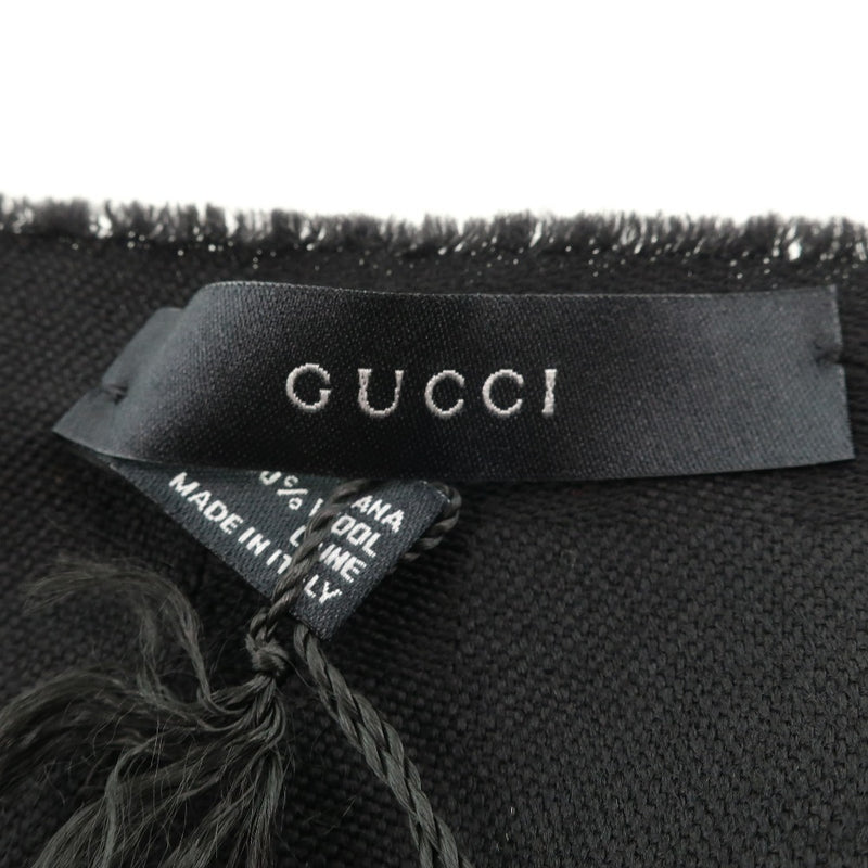 [GUCCI] Gucci Stall Muffler Wool Black Stall Unisex S Rank