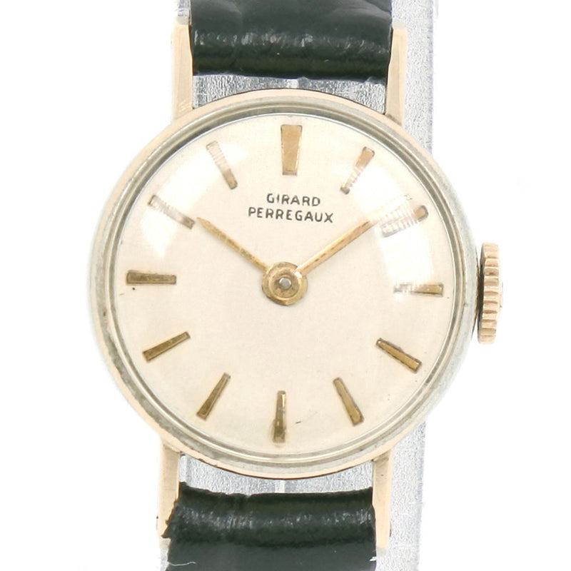 【GIRARD-PERREGAUX】ジラール・ペルゴ
 腕時計
 5819845 ステンレススチール×レザー ゴールド 手巻き シルバー文字盤 レディース