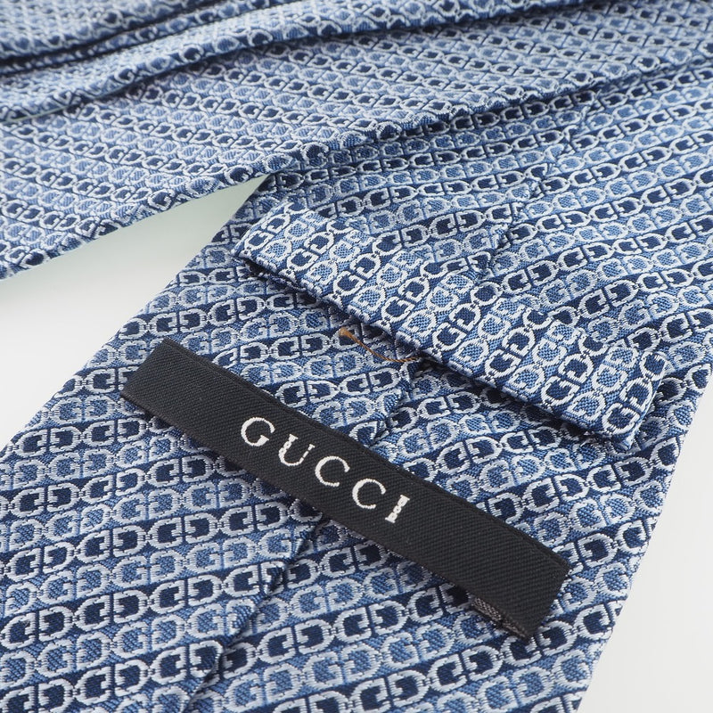 [Gucci] Gucci GG图案丝绸蓝色男士领带A级