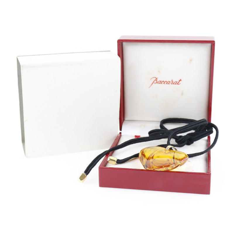 [BACCARAT] Baccarat Heart Crystal Yellow Ladies Necklace A-Rank