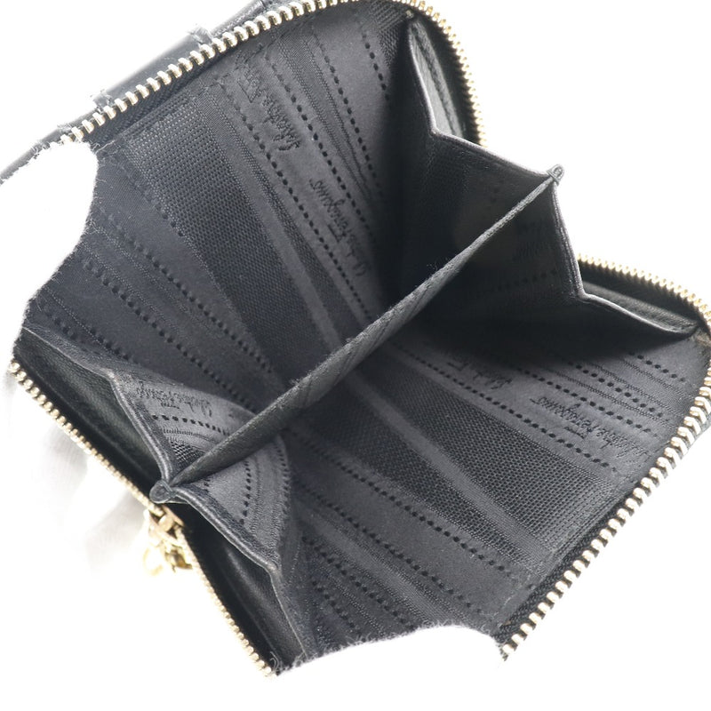 [Salvatore Ferragamo] Salvatore Ferragamo Vala Bi -fold Wallet 22b417 Leather Black Snap button VALA Ladies