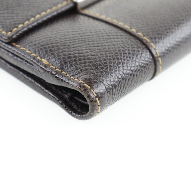 [Salvatore Ferragamo] Salvatore Ferragamo Bi-fold Wallet Leather tea Snap button Ladies A-Rank