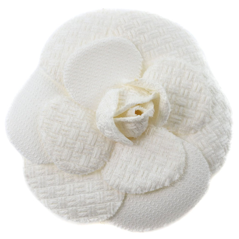 [Chanel] Chanel Corsage Camellia Fabric White Ladies Broo