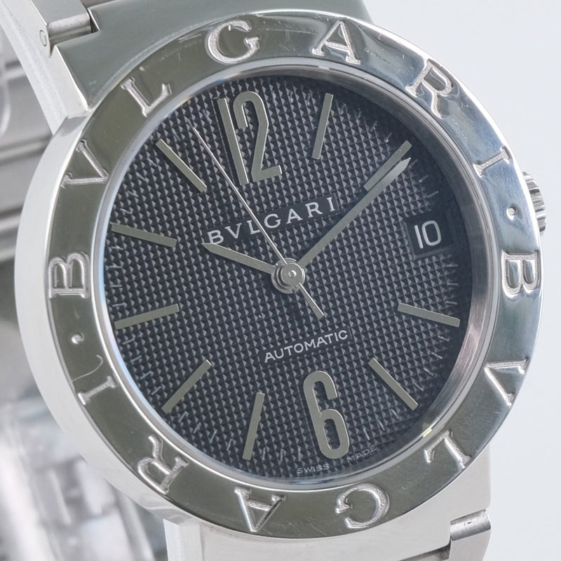 [BVLGARI] Bulgari Bulgari Brugari BB33SS Auto Watch Stainless Steel Automatic Wrap Men's Black Dial Watch A-Rank