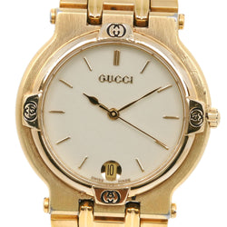 【GUCCI】グッチ
 9200M 金メッキ ゴールド クオーツ アナログ表示 メンズ ベージュ文字盤 腕時計