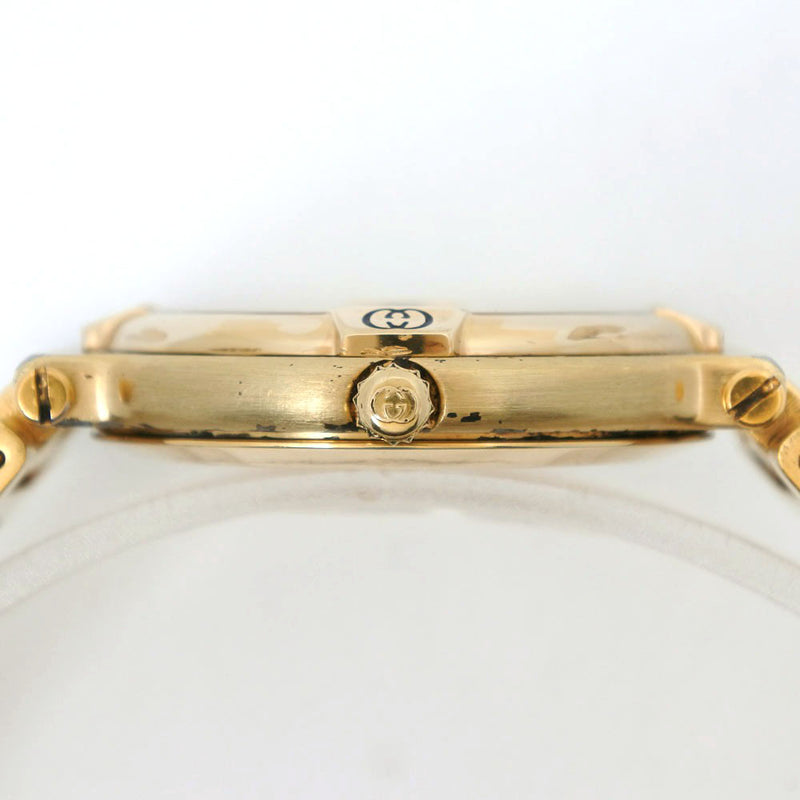 [Gucci] Gucci 9200m Gold de oro Quartz Display Analog Men's Beige Dial Watch