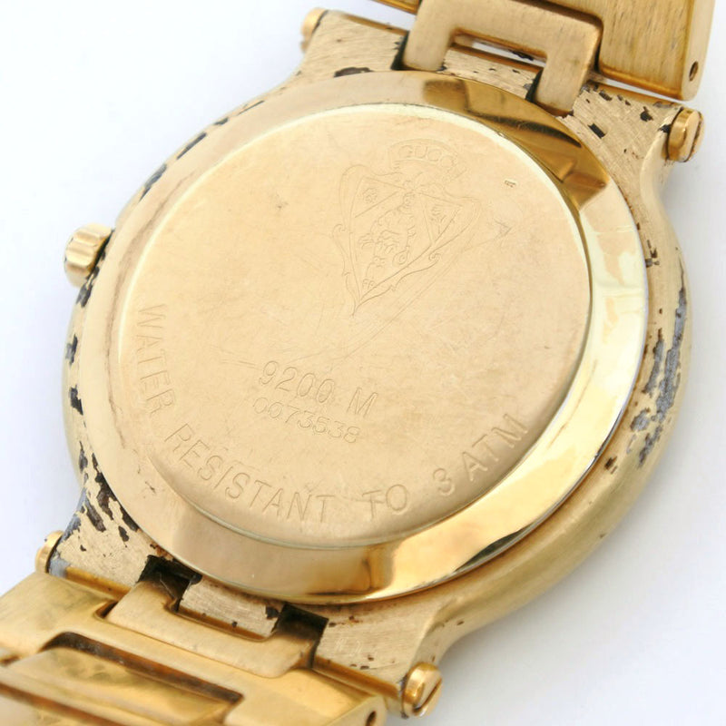 [GUCCI] Gucci 9200m gold plating gold quartz analog display men's beige dial watch
