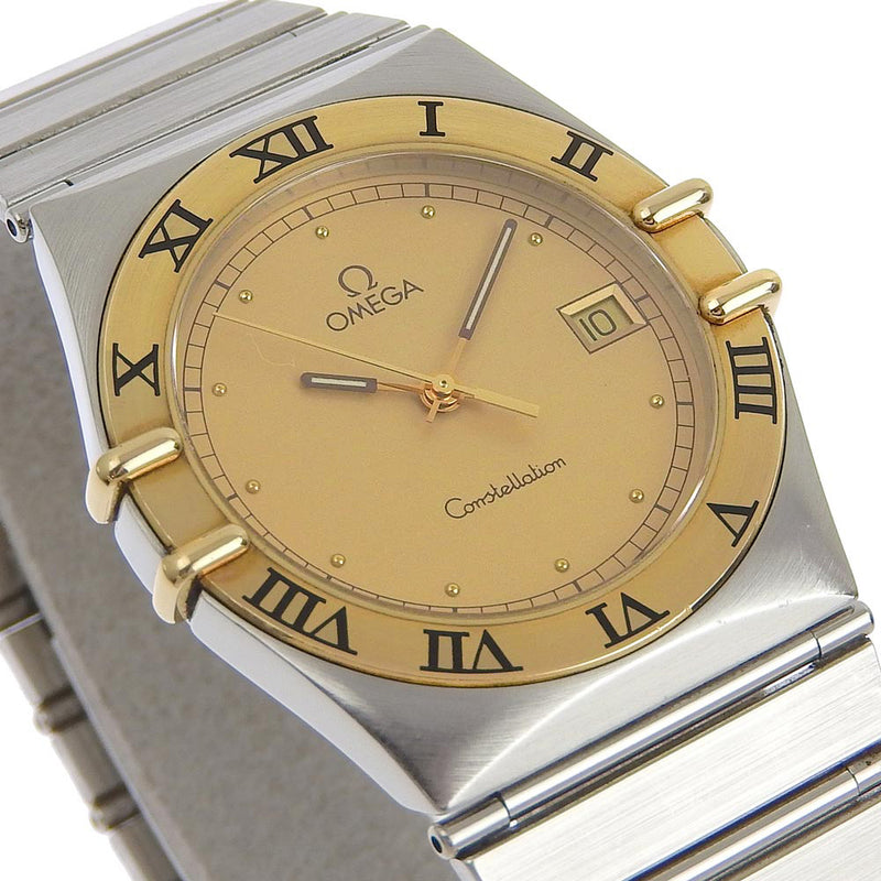 【OMEGA】オメガ
 コンステレーション 腕時計
 ステンレススチール シルバー クオーツ アナログ表示 ゴールド文字盤 Constellation メンズ