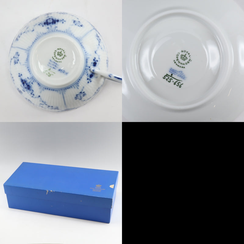 [Royal Copenhagen] Royal Copenhagen Blue Fulled Half Lace Tea Cup & Saucer × 6 Porcelain _ 테이블웨어 A 순위