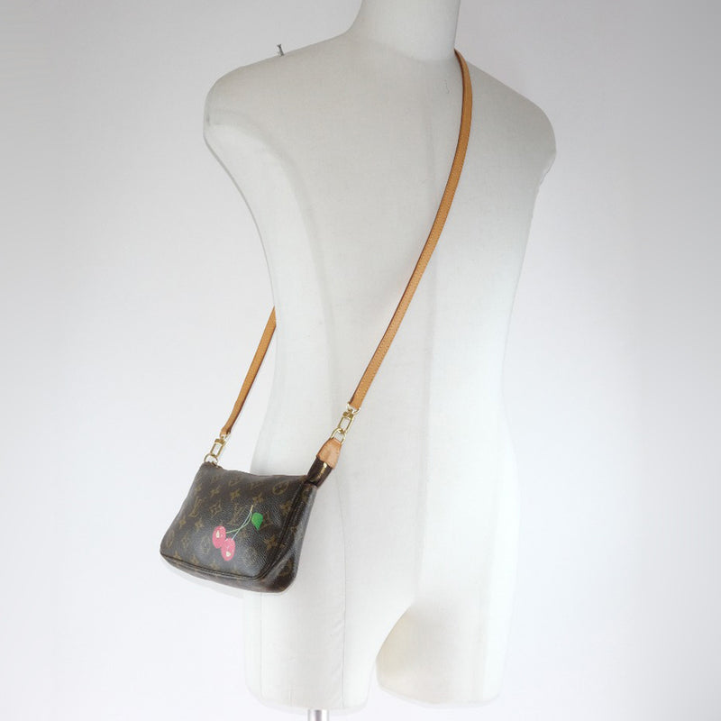 [Louis Vuitton] Louis Vuitton Pochette Access Wall Cherry M95008会标帆布茶SL1024雕刻女士小袋