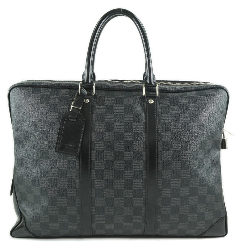 [LOUIS VUITTON] Louis Vuitton Porto Documan Voyage N41125 Business Bag Dami Graphit Canvas Black RA2148 Men's Business Bag