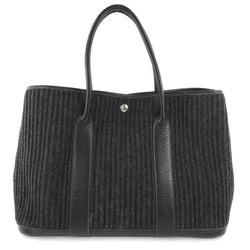 [HERMES] Hermes Garden Party PM Handbag Leather x Pleated Felt Black □ J engraved Ladies Handbag